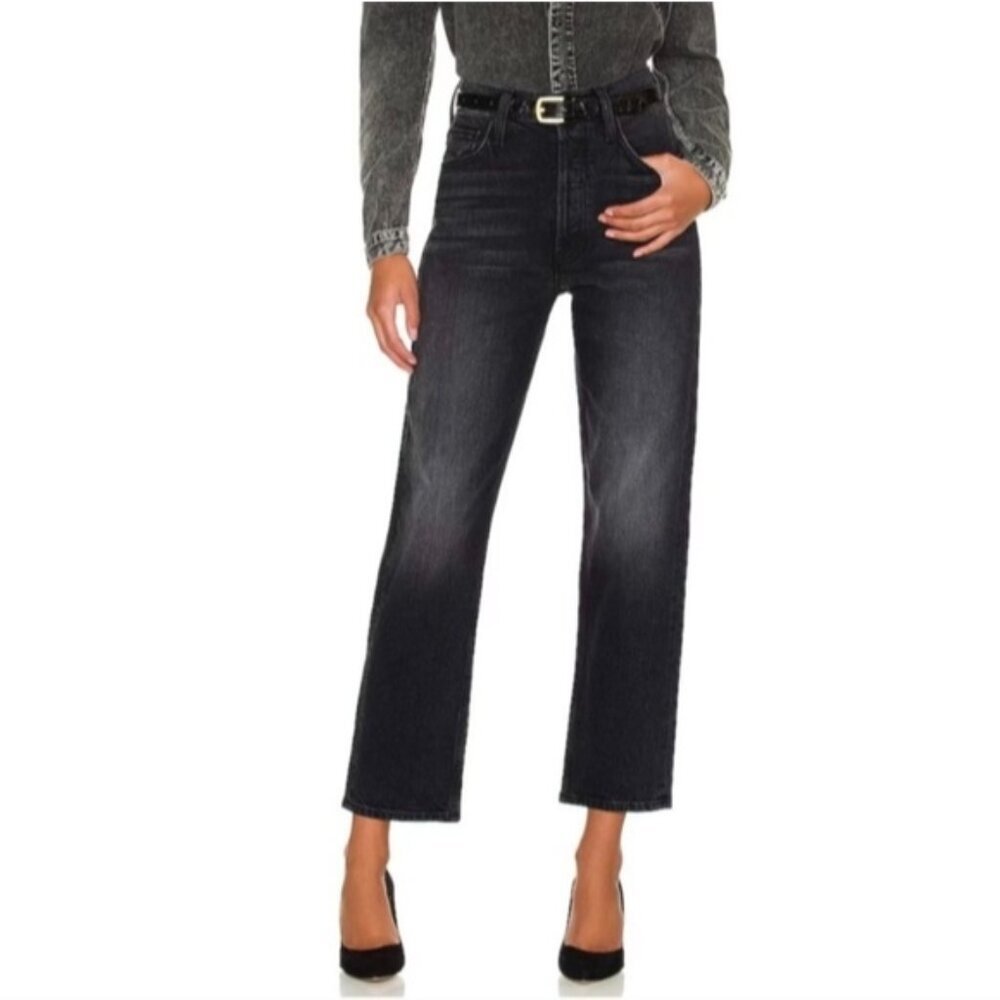 MOTHER SUPERIOR Tomcat Jeans Lies Lies Lies Black Straight Leg 24